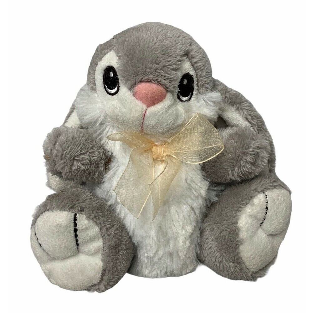 Dan Dee Thumper Floppy Ears Silky Soft Stuffed Plush Gray Bunny Rabbit Toy 8"